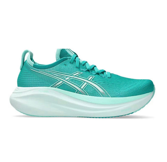 Asics Nimbus 27 Light Blue - high-performance athletic footwear in Blue with advanced cushioning