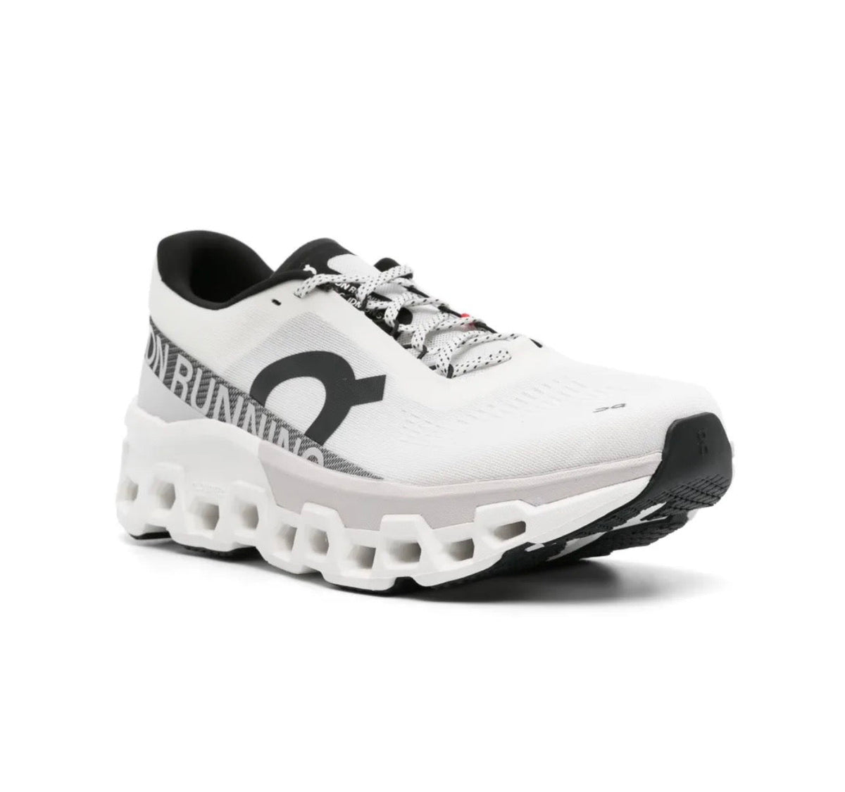 On Cloudmonster white black - high-performance athletic footwear in Black with advanced cushioning