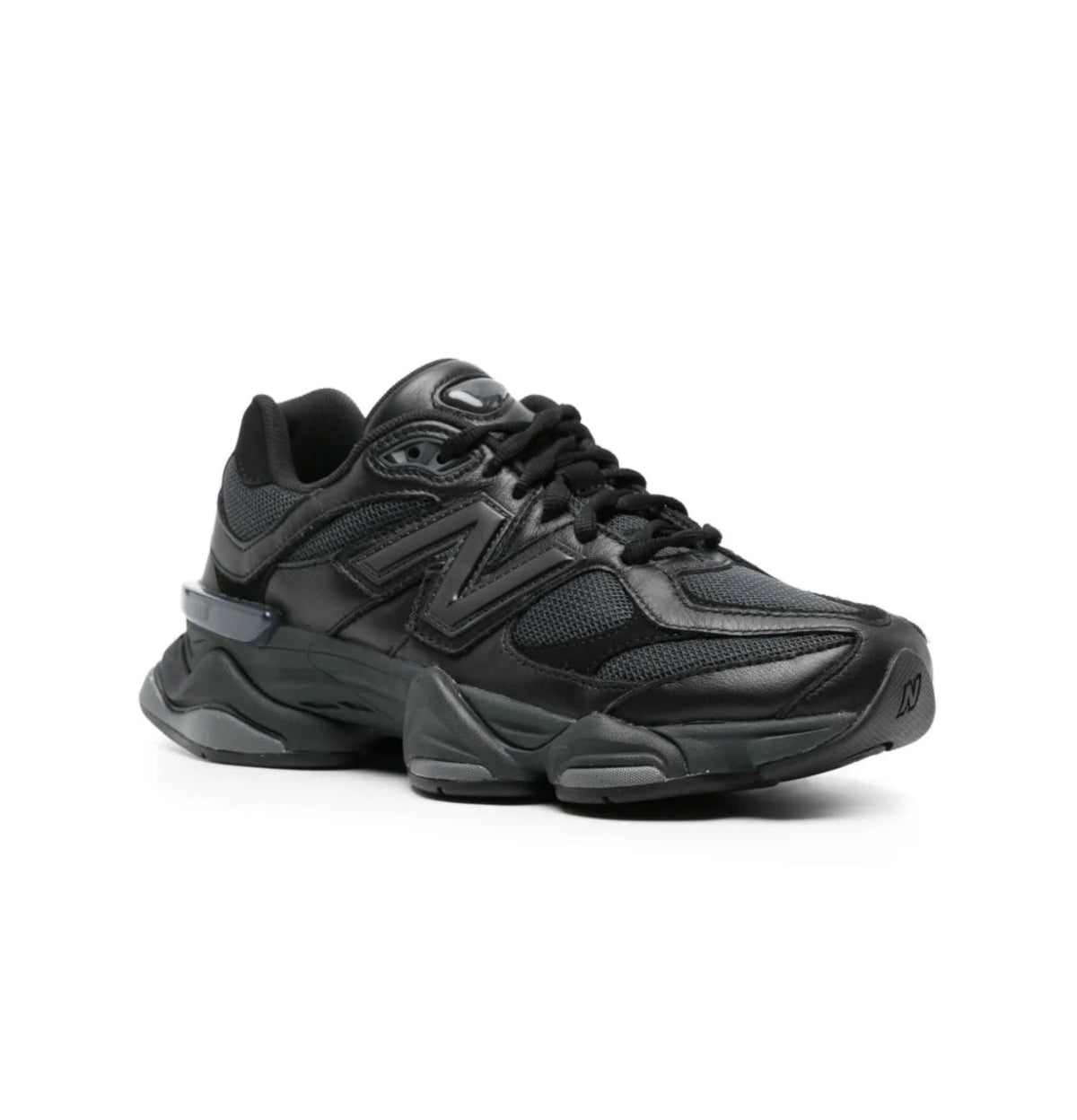 New Balance 9060 Black Leather - high-performance athletic footwear in Black with advanced cushioning