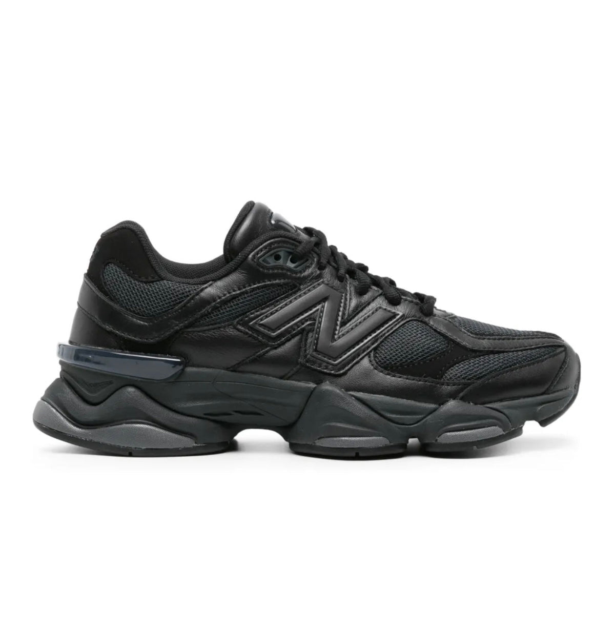 New Balance 9060 Black Leather - high-performance athletic footwear in Black with advanced cushioning