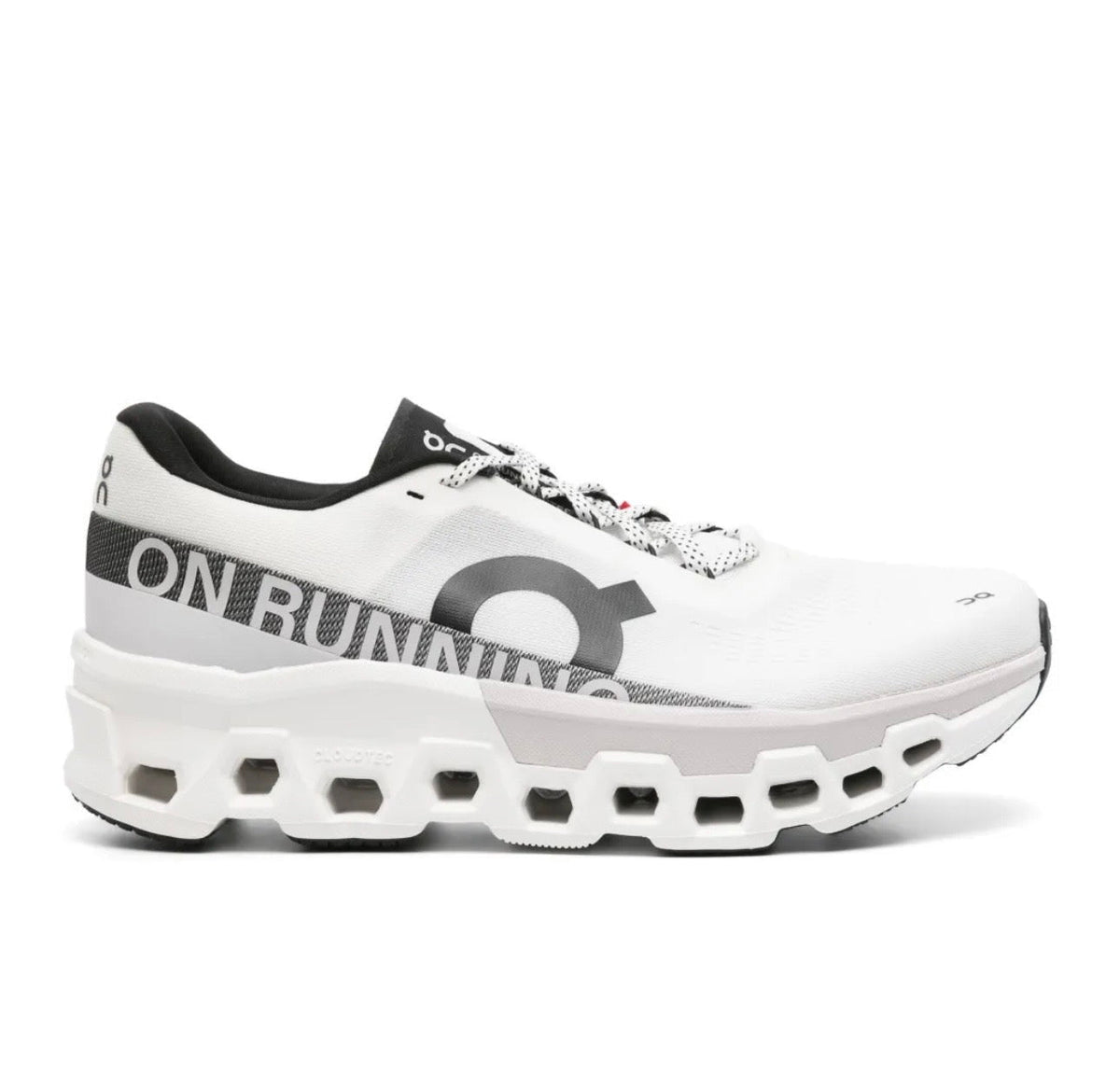 On Cloudmonster white black - high-performance athletic footwear in Black with advanced cushioning