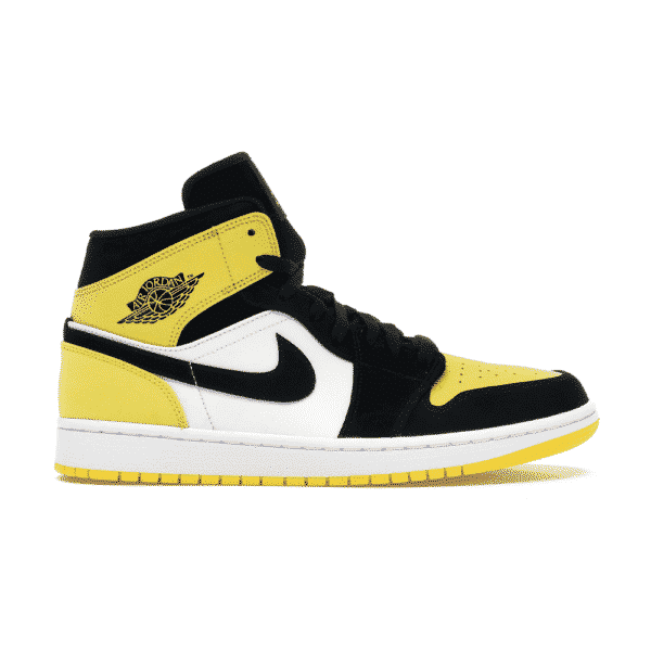 Air Jordan 1 Mid Yellow Toe Black - high-performance athletic footwear in Black with advanced cushioning