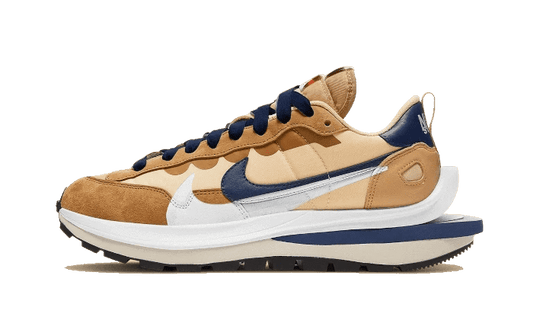 Nike X Sacai Vaporwaffle Tan Navy high-performance athletic footwear Navy
